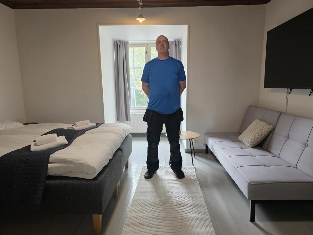 Tomi Katainen in an apartment he furnished in Varkaus